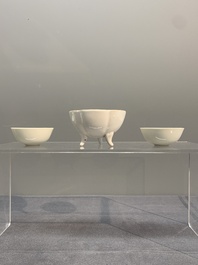 Seven Chinese Dehua blanc de Chine wares, 18th C. and later
