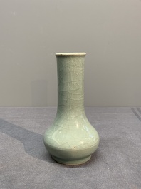 A Chinese Longquan celadon bottle vase, Song