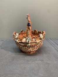 A rare Hispano-Moresque lustre-glazed basket and a porringer, 16/17th C.