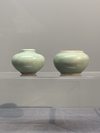 Six Chinese Longquan celadon jarlets, Yuan/Ming