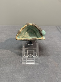 A Chinese Longquan celadon lobed bottle vase, Song