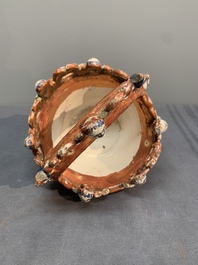 A rare Hispano-Moresque lustre-glazed basket and a porringer, 16/17th C.