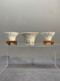 Seven Chinese Dehua blanc de Chine wares, 18th C. and later