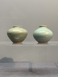 Six Chinese Longquan celadon jarlets, Yuan/Ming