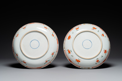 A pair of Chinese famille verte 'Xi Xiang Ji' dishes, Kangxi