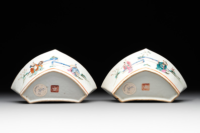 A Chinese famille rose nine-piece sweetmeat or rice table set, Tongzhi mark, 19th C.