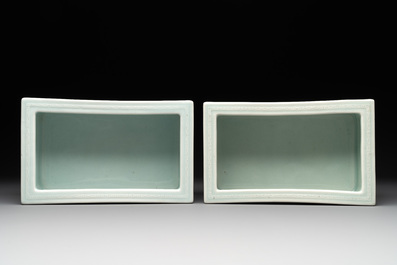 A pair of Chinese celadon-glazed jardini&egrave;res, Yongzheng mark, Republic