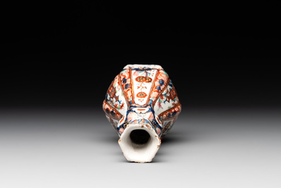 A polychrome Dutch Delft petit feu vase, 18th C.