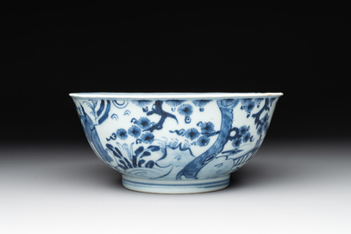 A Chinese blue and white 'immortals' bowl, Yongzheng/Qianlong