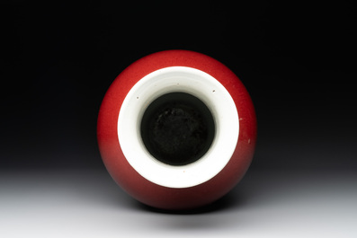 A Chinese copper-red-glazed vase, 18/19th C.