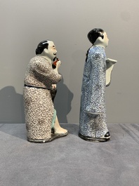 A Chinese famille rose Buddha and two figures, Zhi Yitai 朱義泰 mark, 19/20th C.