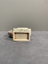 A varied collection of seven Chinese famille rose, verte and monochrome wares, 19th C.