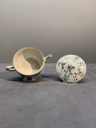 A varied collection of seven Chinese famille rose, verte and monochrome wares, 19th C.