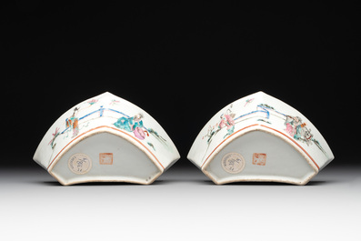 A Chinese famille rose nine-piece sweetmeat or rice table set, Tongzhi mark, 19th C.
