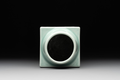 A Chinese celadon-glazed 'trigrams' 'cong' vase, Guangxu mark and of the period