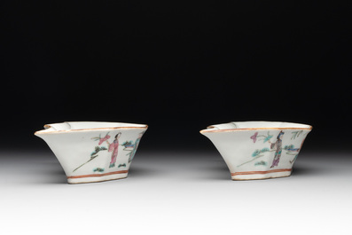 A Chinese famille rose nine-piece sweetmeat or rice table set, Tongzhi mark, 19th C.