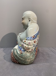 A Chinese famille rose lady and a Buddha, 19/20th C.