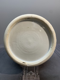 A Chinese incised celadon-glazed 'chilong' vase, Kangxi