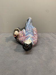 A Chinese famille rose lady and a Buddha, 19/20th C.