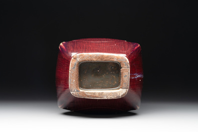 A Chinese flamb&eacute;-glazed 'hu' vase, 19th C.