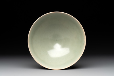 A Chinese Longquan celadon 'lotus' bowl, Song or later