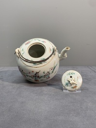 A varied collection of seven Chinese famille rose, verte and monochrome wares, 19th C.