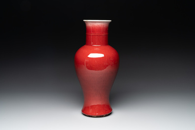 A Chinese copper-red-glazed vase, 18/19th C.
