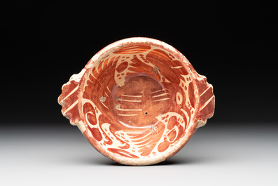 A rare Hispano-Moresque lustre-glazed basket and a porringer, 16/17th C.