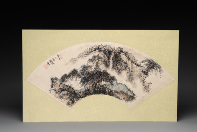 Two Chinese fans, ink and colour on paper, signed Taxin 褟欣, dated 1860