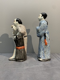 A Chinese famille rose Buddha and two figures, Zhi Yitai 朱義泰 mark, 19/20th C.