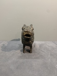 Two Chinese bronze buffalo-form vessels and covers, 'xizun 犧尊', Ming