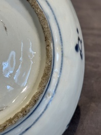 RETURNED 10/12/24 Five Chinese Swatow blue and white 'rooster' plates, Ming