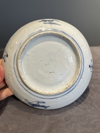 RETURNED 10/12/24 Five Chinese Swatow blue and white 'rooster' plates, Ming