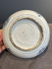 RETURNED 10/12/24 Five Chinese Swatow blue and white 'rooster' plates, Ming