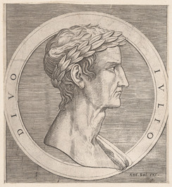 L&eacute;onard Limosin (1505-1577) and workshop: A rare enamel plaque with the portrait of the Roman Emperor Caesar, Limoges, ca. 1550