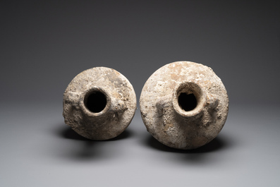 Two Roman terracotta wine or oil transport amphorae, 2nd/1st C. B.C.