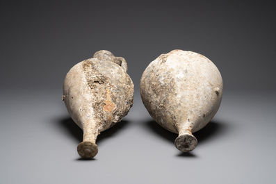 Two Roman terracotta wine or oil transport amphorae, 2nd/1st C. B.C.
