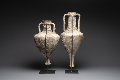 Two Roman terracotta wine or oil transport amphorae, 2nd/1st C. B.C.