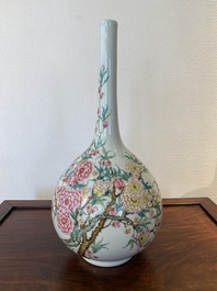 A Chinese famille rose bottle vase with floral design, Yongzheng mark, Republic