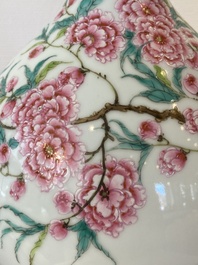 A Chinese famille rose bottle vase with floral design, Yongzheng mark, Republic