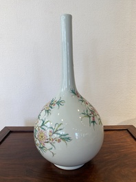 A Chinese famille rose bottle vase with floral design, Yongzheng mark, Republic