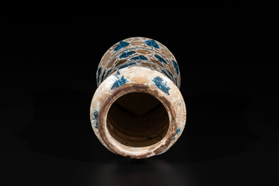 A rare intact Hispano-Moresque lustre-glazed albarello, Manises, Spain, 2nd quarter 15th C.