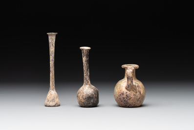 A group of six Roman glass flasks, 1st/4th C.