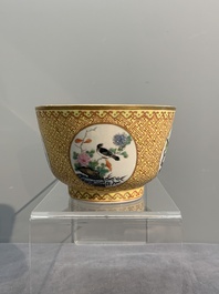 A Chinese famille rose 'bird and flower' bowl, 19th C.