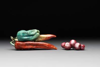 Two Chinese famille rose miniature models, 18/19th C.