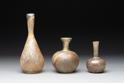 A group of six Roman glass flasks, 1st/4th C.