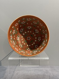 A Chinese famille rose 'bird and flower' bowl, 19th C.