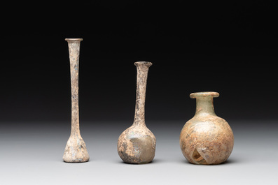 A group of six Roman glass flasks, 1st/4th C.