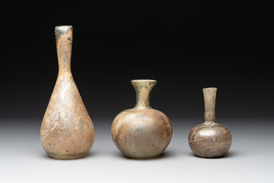 A group of six Roman glass flasks, 1st/4th C.