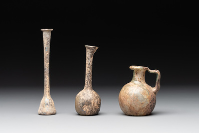 A group of six Roman glass flasks, 1st/4th C.